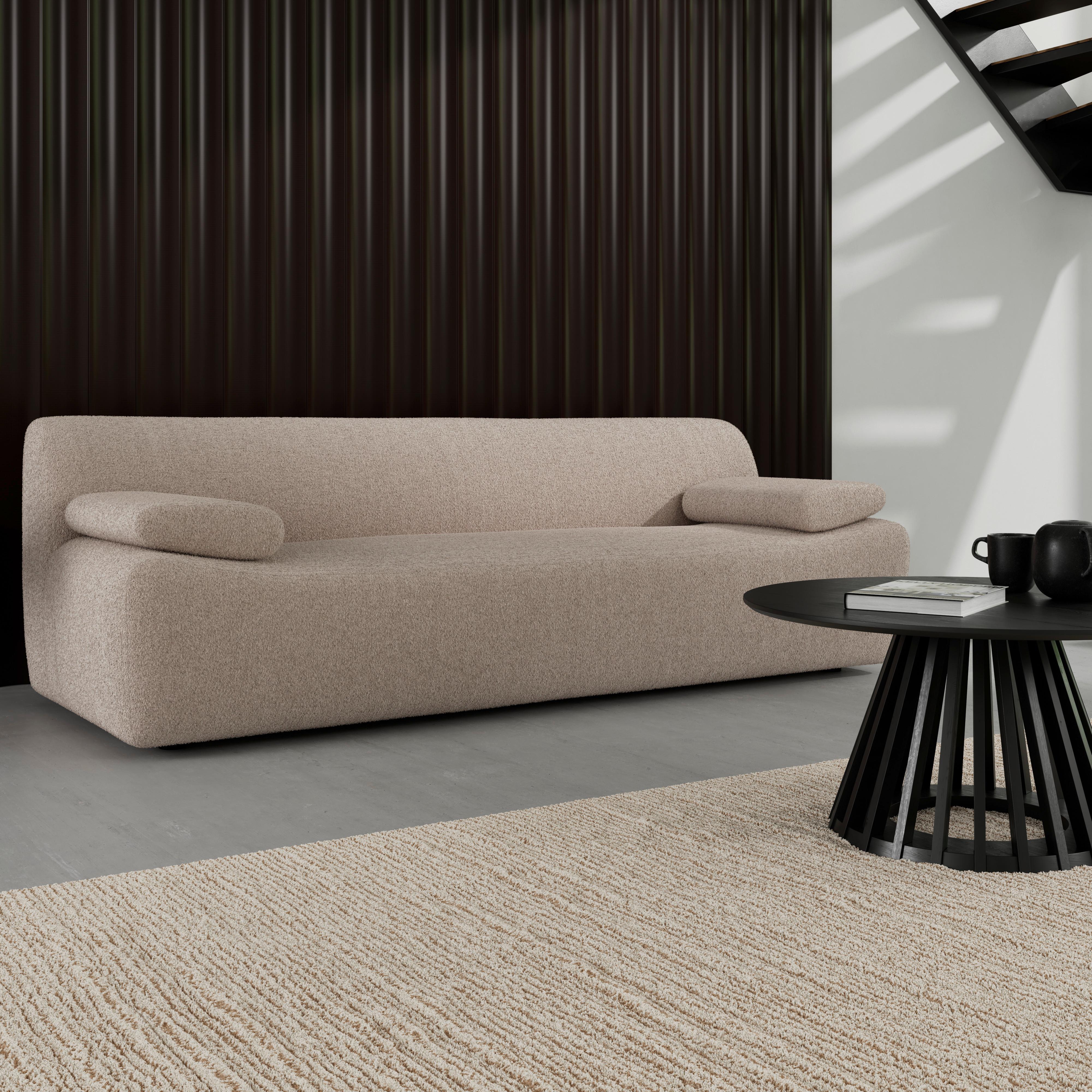 SOFFA SOPHIE - brun/svart, Modern, trä/textil (226/74/89cm) - Bessagi Home