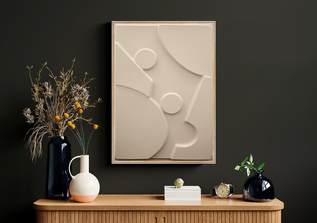 Bild Antonio Hellbraun ca. 50x70cm - Hellbraun/Eichefarben, Holzwerkstoff/Kunststoff (50/70cm) - Modern Living