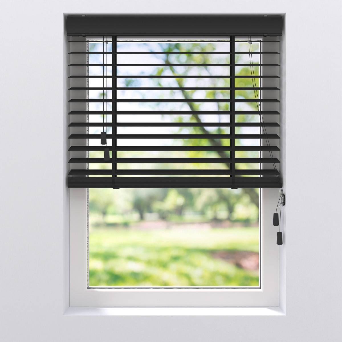 ŻALUZJA VENETIAN - czarny, Natur, drewno (90/130cm) - Homeware