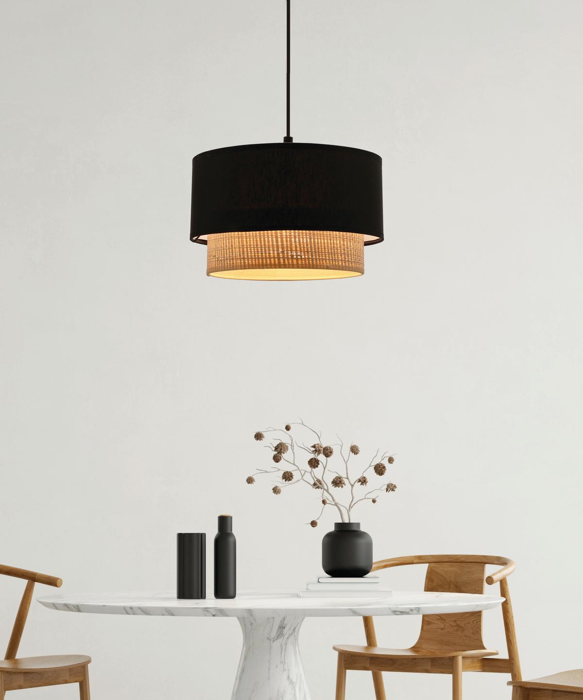 Viseća Svjetiljka Sferia - bež/crna, Konvencionalno, metal/tekstil (25/25/115cm)