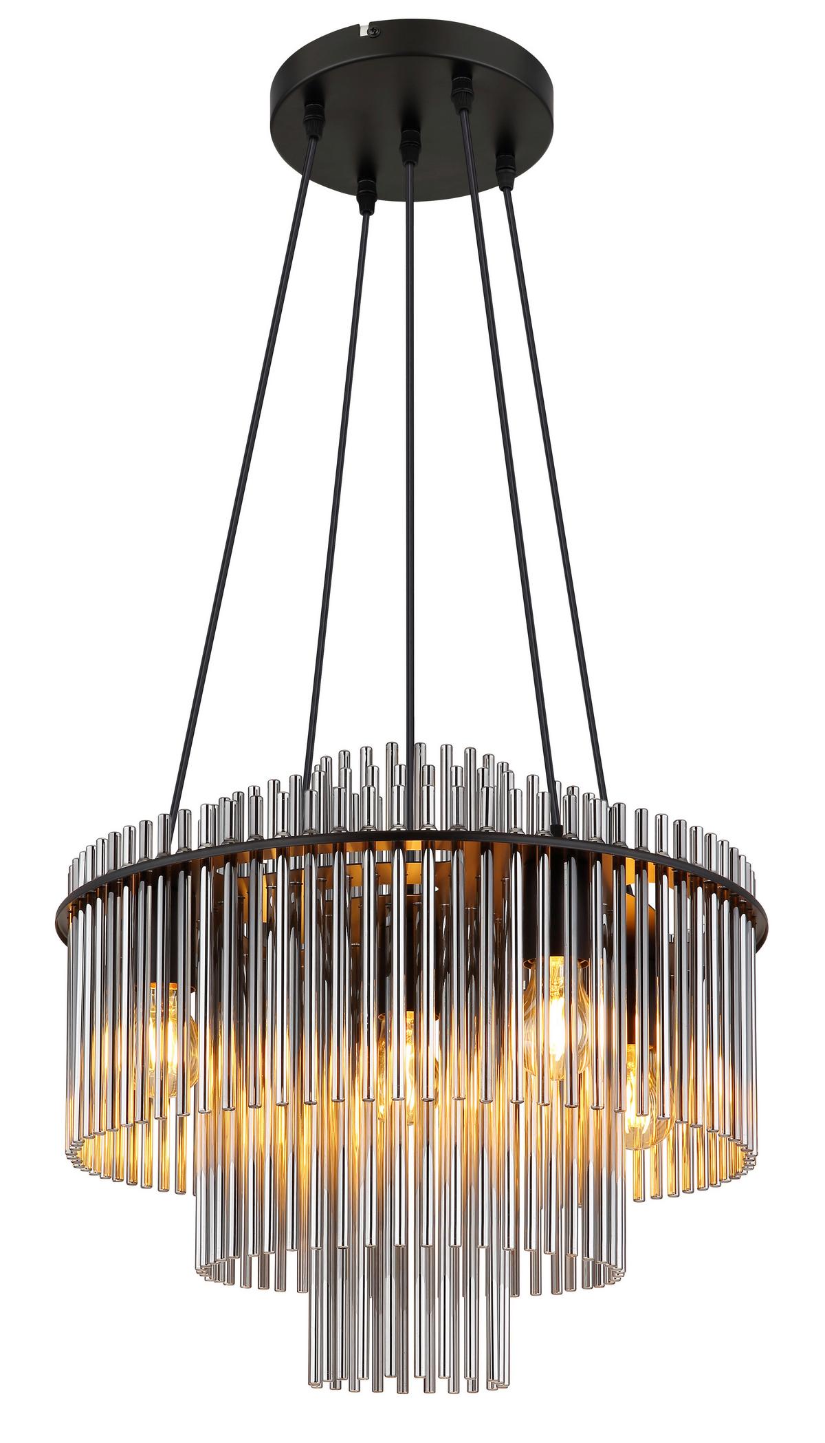 Lampă suspendată Gorley - negru/gri, Basics, plastic/sticlă (50/120cm) - Globo