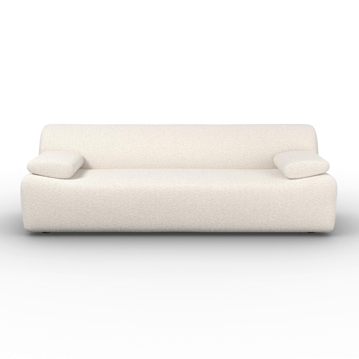 CANAPEA SOPHIE - alb/culoare natur, Modern, lemn/textil (222/88/75cm) - Bessagi Home