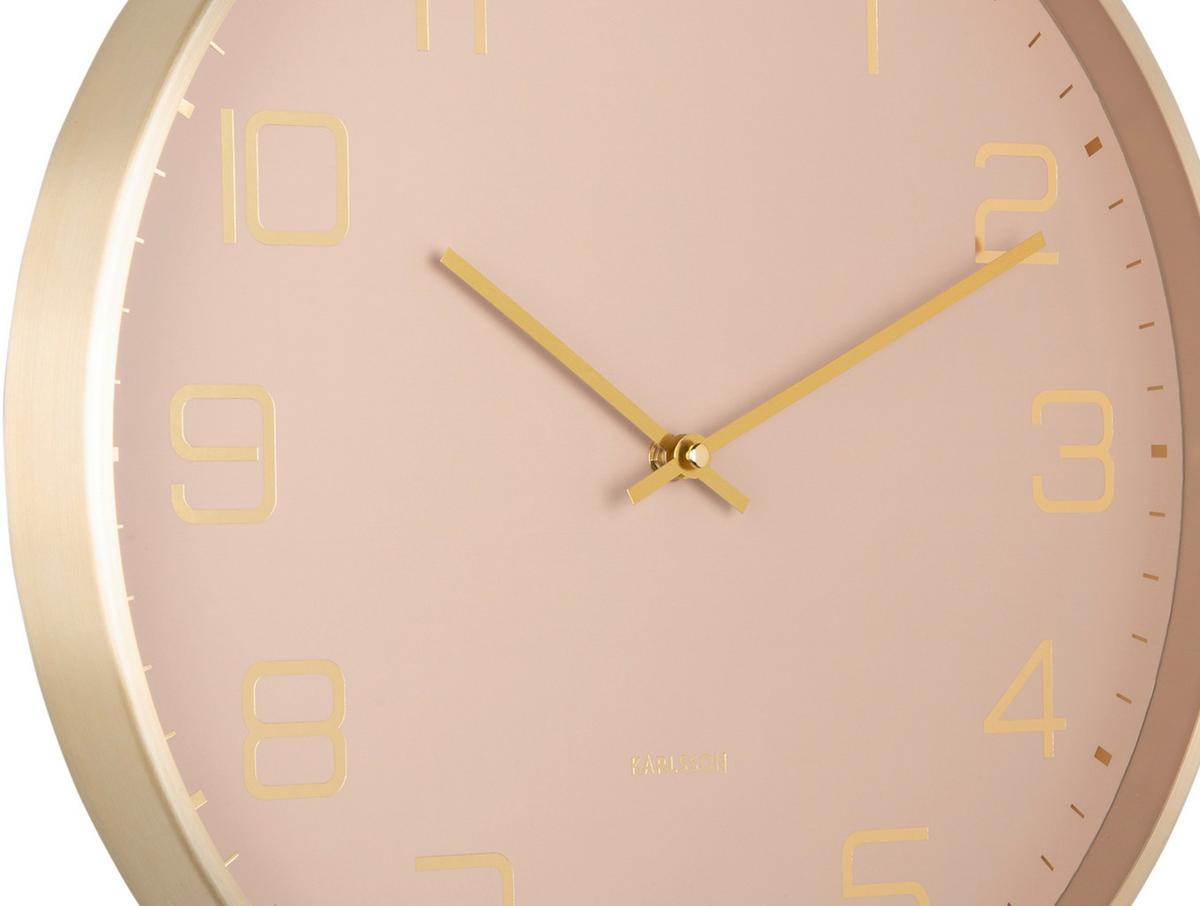 ZEGAR ŚCIENNY KA5973LB - kolor złoty/jasnobrązowy, Basics, metal (40/40/4,2cm) - Karlsson