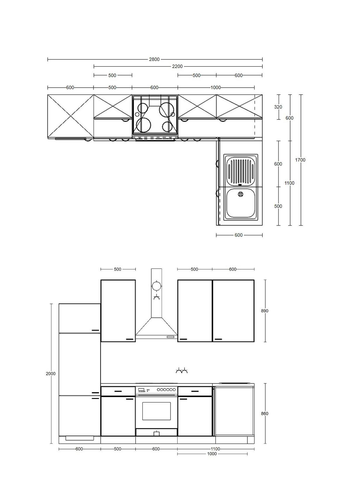 Kotna Kuhinja Z Aparati Nepal, Kašmir, Barva Hrasta - barve nerjavečega jekla/kašmir, Moderno, kovina/leseni material (280/170cm) - FlexWell