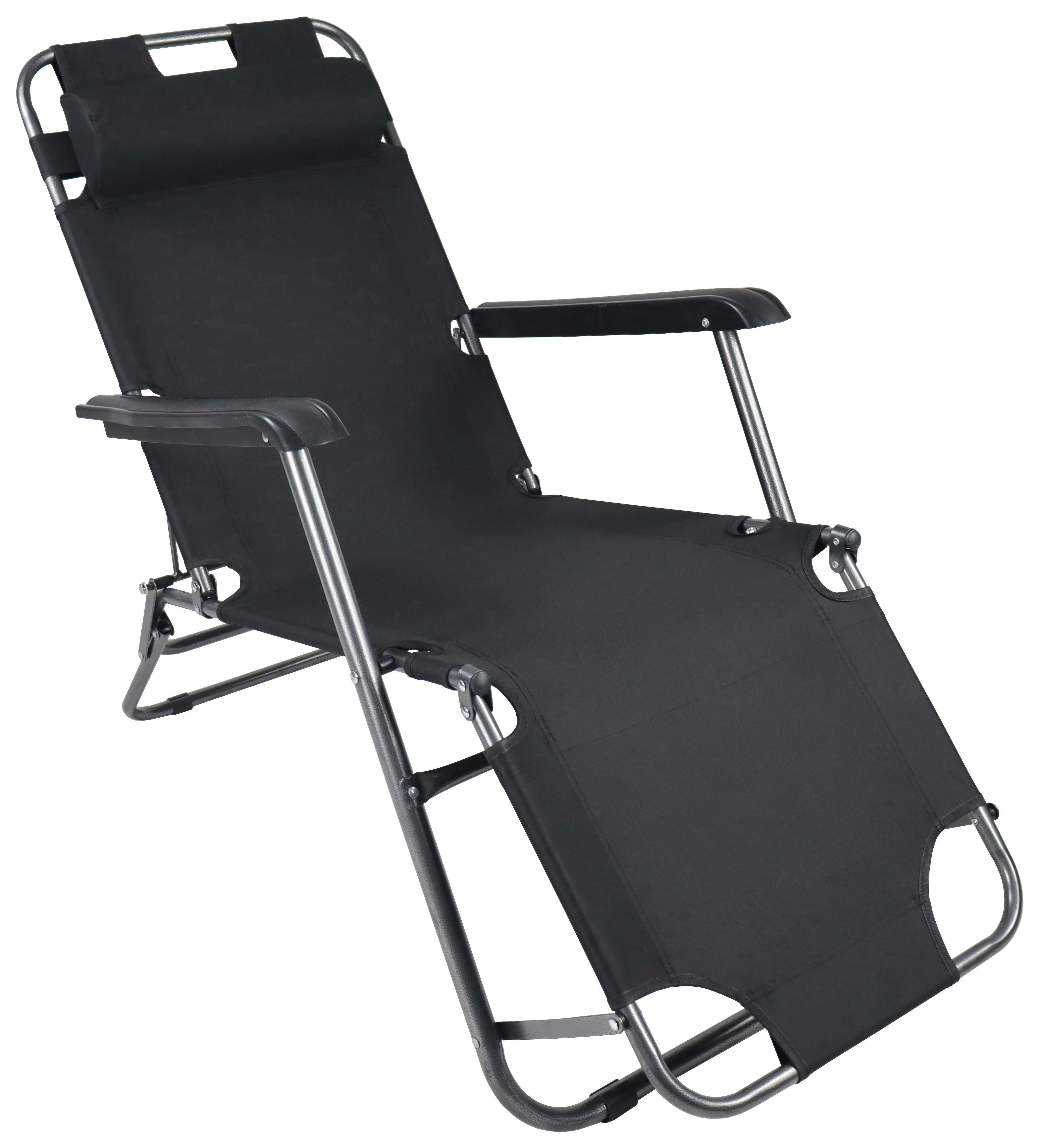 CHAISE LONGUE DE JARDIN MALTOSA - Schwarz, Modern, Kunststoff/Textil (95/60/13cm) - Ambia Garden
