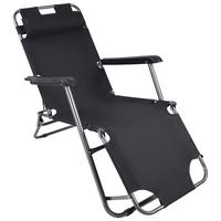 CHAISE LONGUE DE JARDIN MALTOSA - Schwarz, Modern, Kunststoff/Textil (60/27/153cm) - Ambia Garden