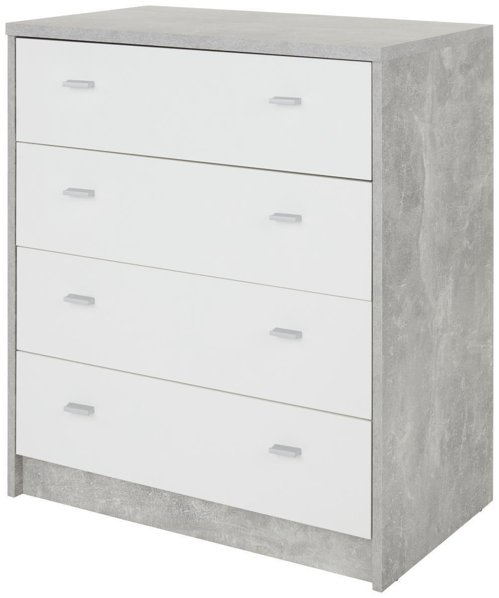Komoda 4-you New, Siva, Bela - barve kroma/siva, Moderno, leseni material (74/85,4/44,5cm) - Mömax