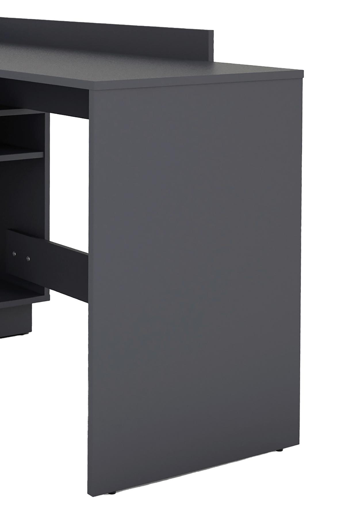Eckschreibtisch Belfast Anthrazit ca. 129x83,5x105cm - Anthrazit, Basics, Holzwerkstoff (129/83,5/105cm) - MID.YOU