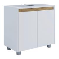 Waschbeckenunterschrank Cosila - Honigeiche/Weiss, Trend, Holzwerkstoff/Kunststoff (57/55/33cm) - MID.YOU