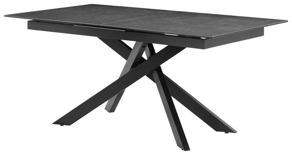 Raztegljiva Miza Lotus, Temno Siva, 168-210x90 - siva/črna, Moderno, kovina/steklo (168-210/90/76cm) - P & B