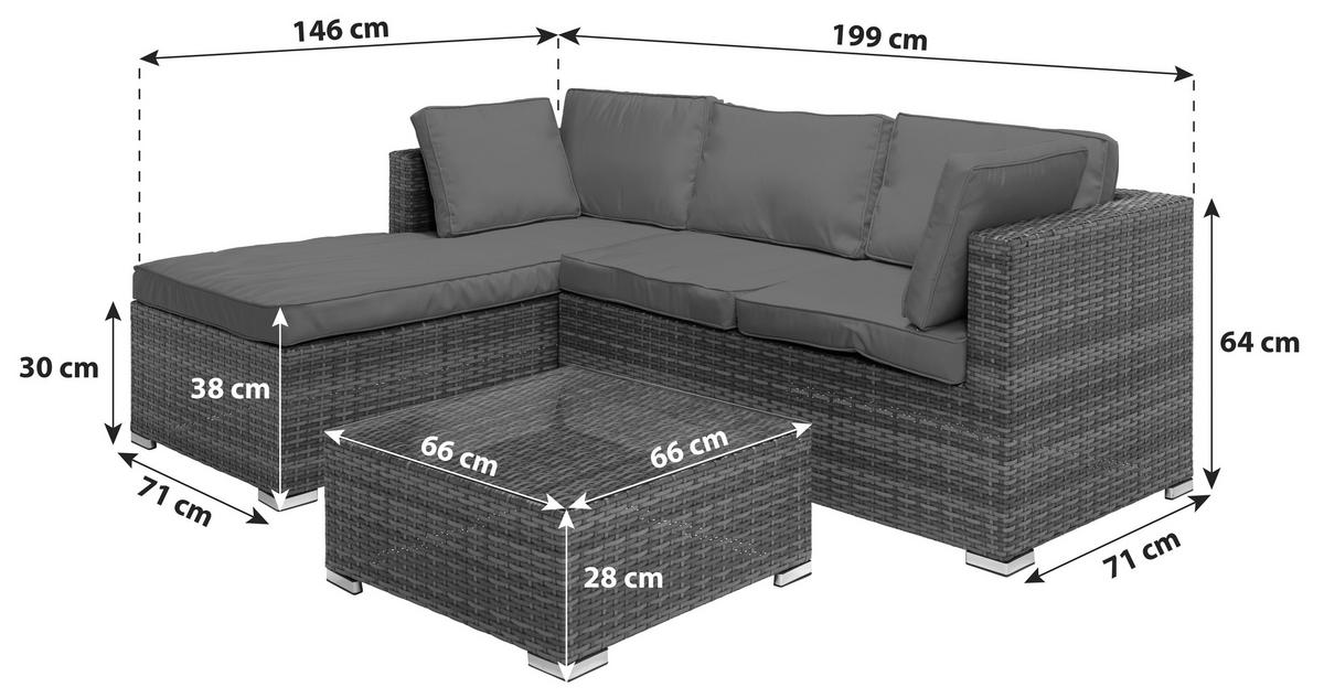 Lounge Garnitura Leona Rdeča, Rjava, 3-Delni Set - rdeča/rjava, Moderno, kovina/umetna masa (146/199cm) - Modern Living