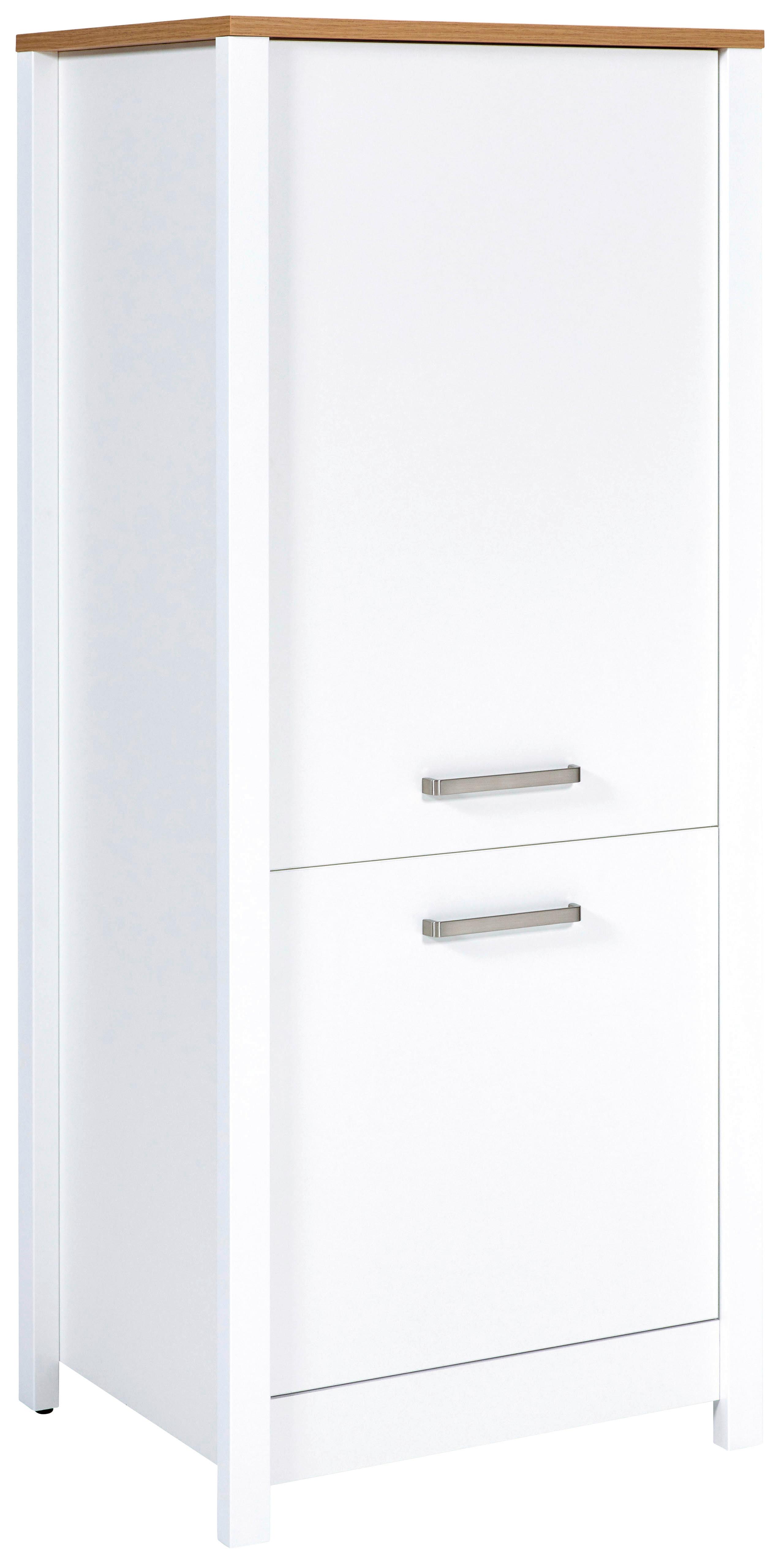 Geräteumbauschrank Sicilia Weiß/Eiche Artisan - Silberfarben/Weiß, MODERN, Holzwerkstoff/Metall (70/167/60cm) - Mömax