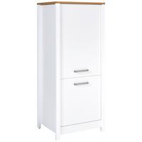 Geräteumbauschrank Sicilia Weiß/Eiche Artisan - Silberfarben/Weiß, MODERN, Holzwerkstoff/Metall (70/167/60cm) - Mömax