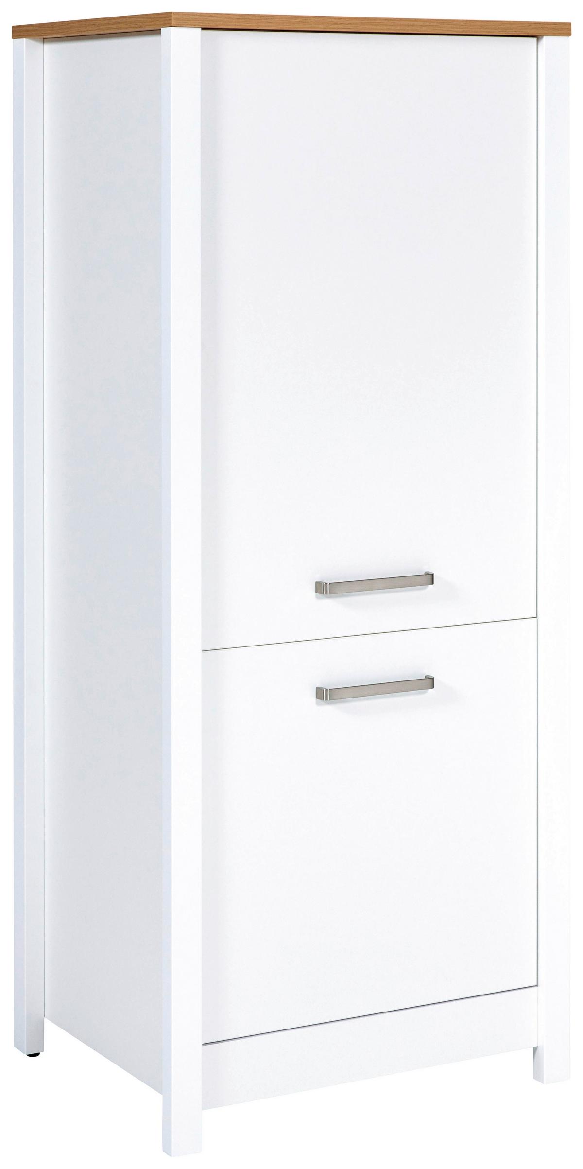 Geräteumbauschrank Sicilia Weiß/Eiche Artisan - Silberfarben/Weiß, MODERN, Holzwerkstoff/Metall (70/167/60cm) - Mömax