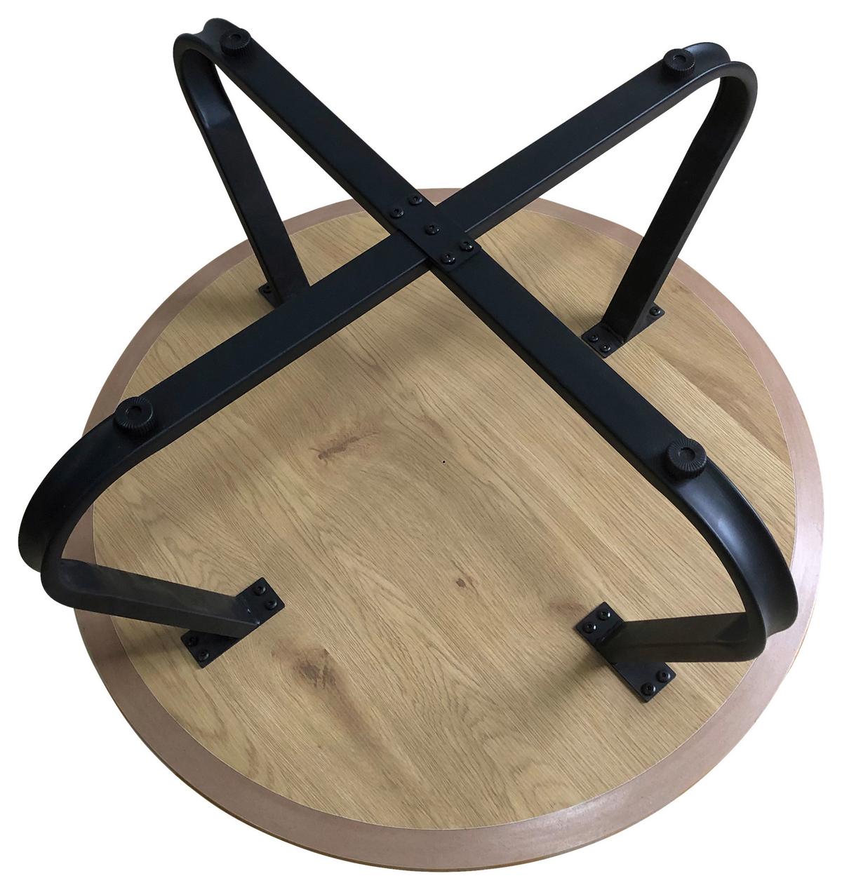 Stolić Lennox - prirodne boje/crna, Moderno, drvni materijal/metal (80/38cm) - Modern Living