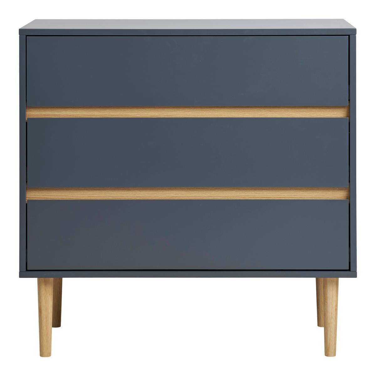 Kommode Bisley Dunkelgrau - Dunkelgrau/Kieferfarben, Design, Holz/Holzwerkstoff (80/80/40cm) - MID.YOU