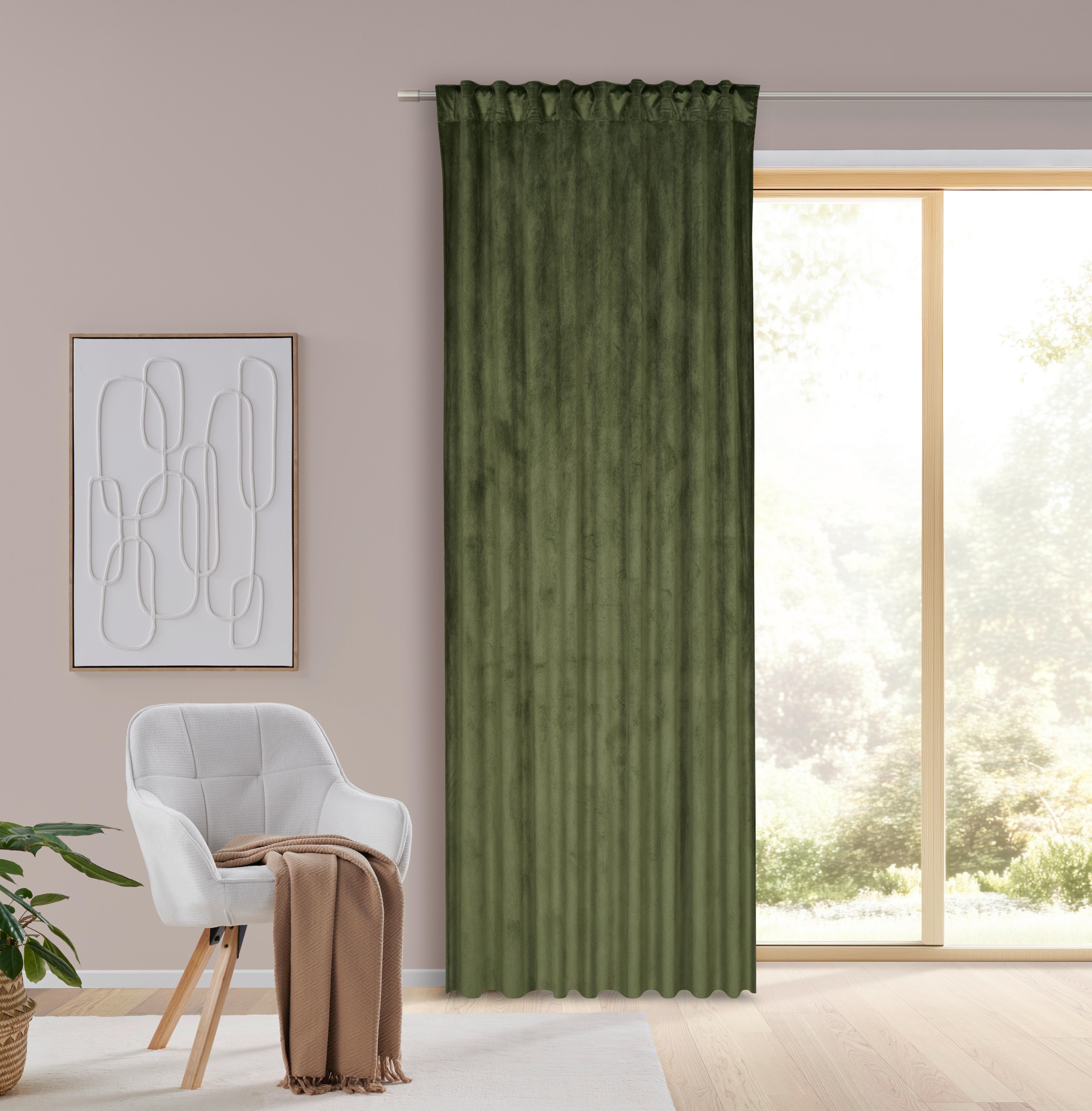 GARDINLÄNGD BIANCA - grön, Klassisk, textil (140/245cm) - Modern Living