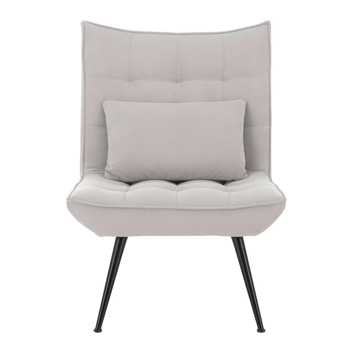 Relaks Fotelja Toma - svijetlo siva/crna, Moderno, drvo/metal (68/95/66cm) - Bessagi Home