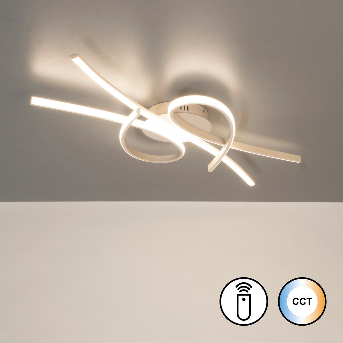 LAMPA SUFITOWA LED 21565 BIBA - kolor piaskowy, Design, metal (44/100cm) - Fischer & Honsel