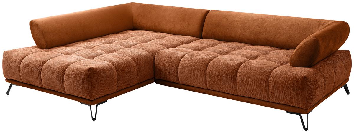 Ugaona Garnitura Largo N - bakarna/crna, Moderno, tekstil/metal (184/262cm) - Modern Living