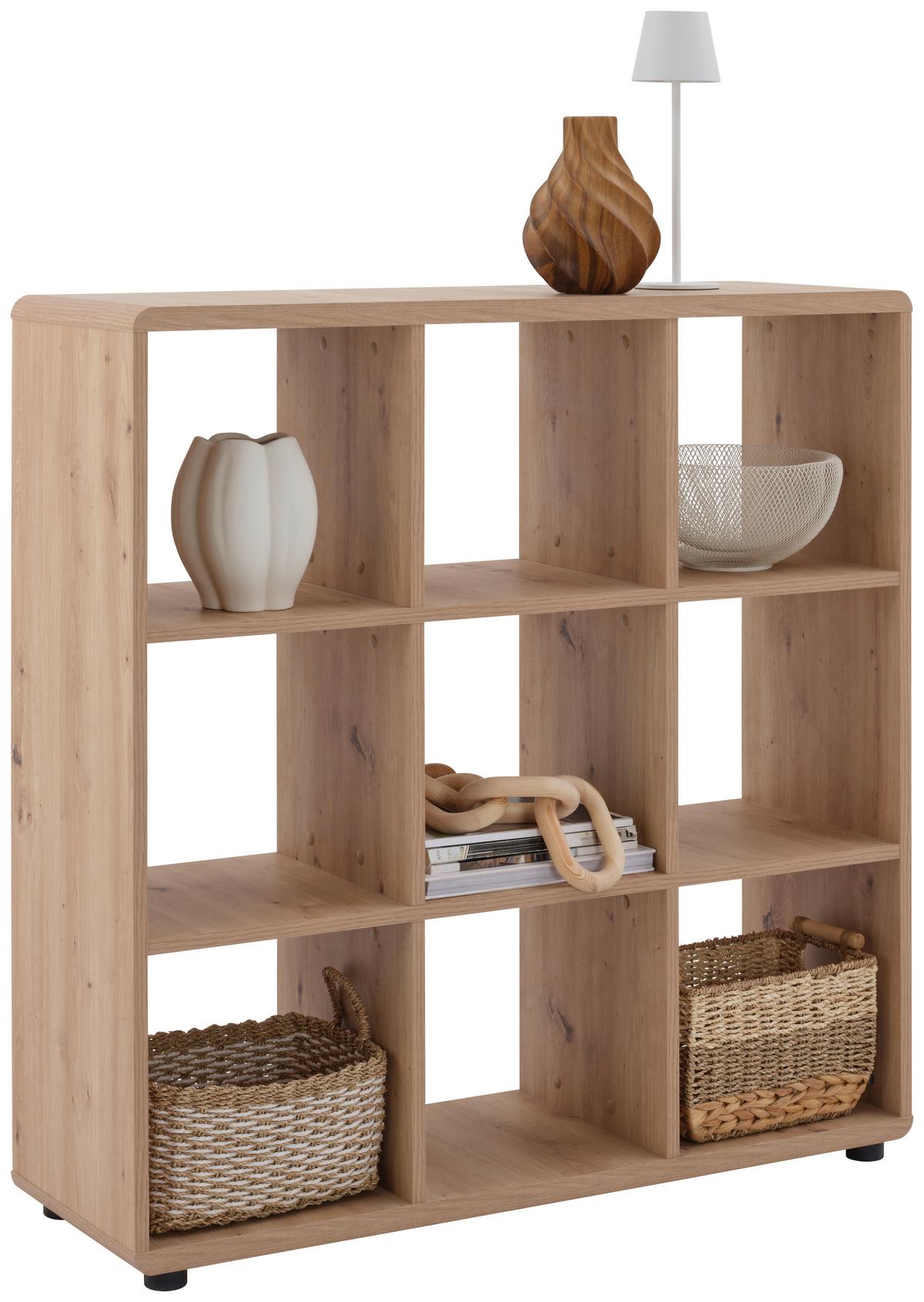 Etajeră FONTANA PLUS - culoare lemn stejar, Modern, material pe bază de lemn (108,8/110,2/35cm) - Modern Living