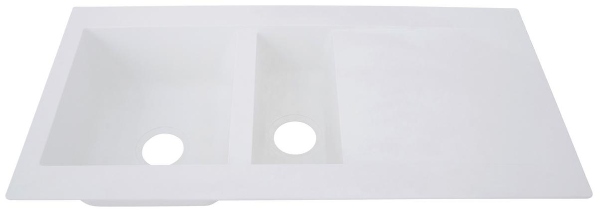 Einbauspüle Denver ca. 100x20x50 cm Weiß - Weiß, Trend, Glas/Kunststoff (100/20/50cm) - Respekta