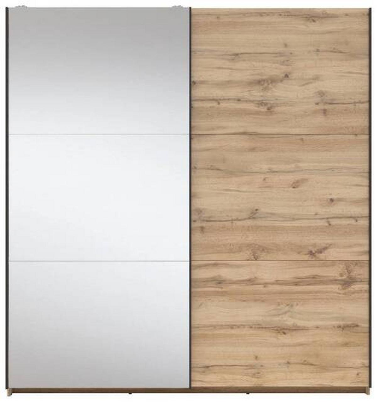 DULAP USI GLISANTE TETRIX - străveziu/stejar Wotan, Modern, sticlă/material pe bază de lemn (183/195,5/60cm) - MID.YOU