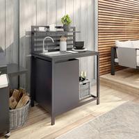 Outdoorküche Mara 3 in Anthrazit - Anthrazit, Natur, Kunststoff/Metall (90/127/61,5cm) - Mömax