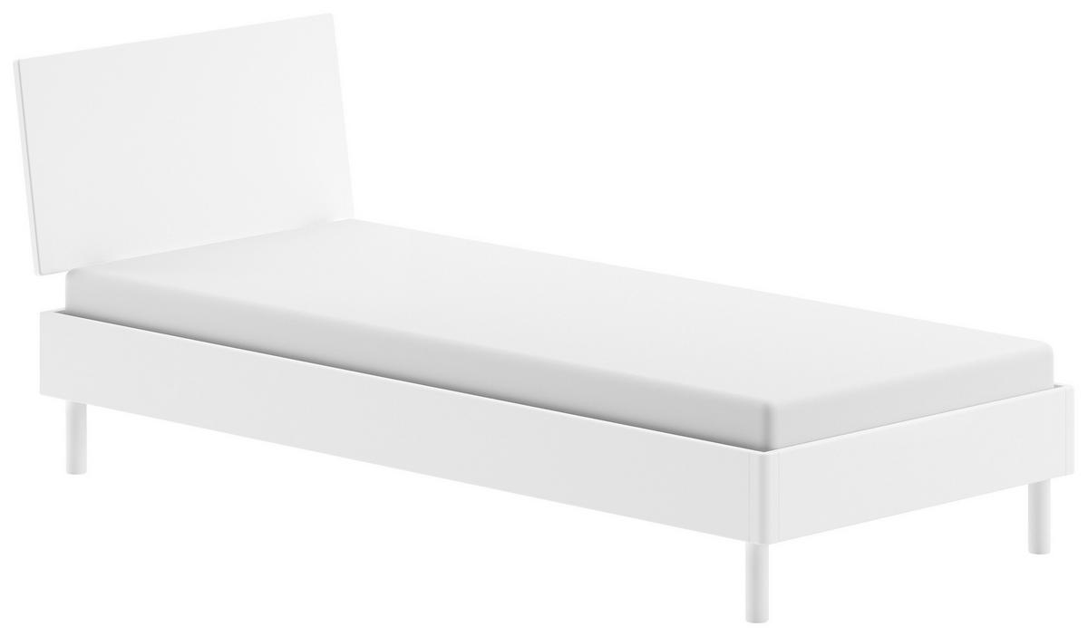 Bett FORREST Weiß ca. 90x200 cm Echtholz Buche - Naturfarben/Weiß, MODERN, Holz (90/200cm) - Vipack