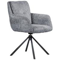 KRZESŁO Z PODŁOKIETNIKAMI JENNY - jasnoszary/czarny, Design, metal/tkanina (63/84/62,5cm) - Novel