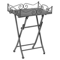Gartenbeistelltisch Toulouse Grau klappbar ca. 51x36x69cm - Grau, Basics, Metall (51/36/69cm) - Gardenson