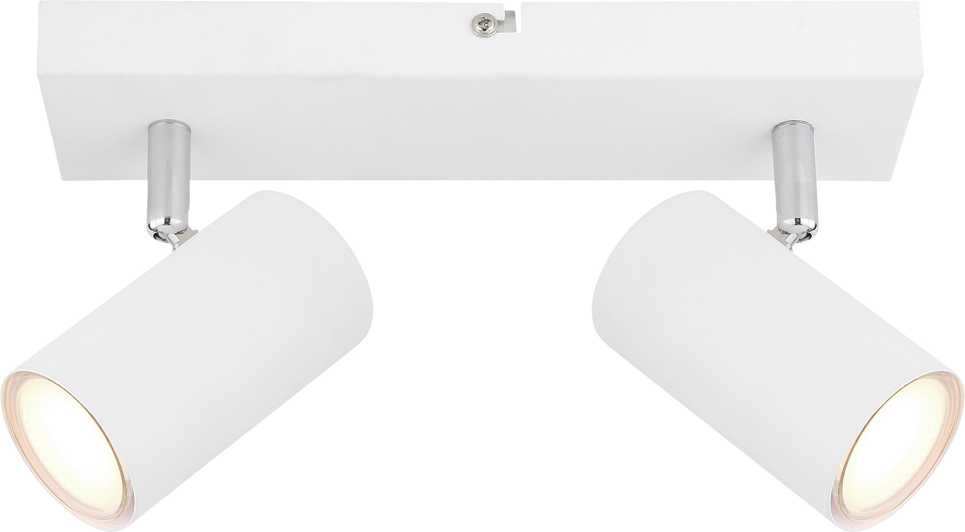 Spotlámpa Witmo 2 Égős - krómszínű/fehér, Modern, fém (14/11/34cm) - Mömax