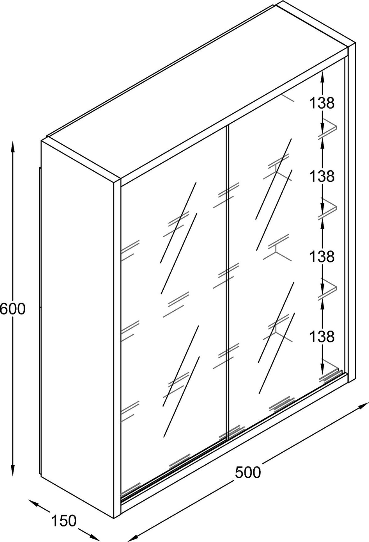 HÄNGEVITRINE DRIVALO M - Transparent/Anthrazit, Design, Glas/Holzwerkstoff (50/60/15cm) - MID.YOU