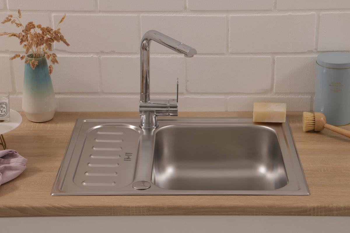 Pomivalno Korito Respekta, 61x50cm - barve nerjavečega jekla, Basics, kovina (61,5/17,5/50cm) - Respekta