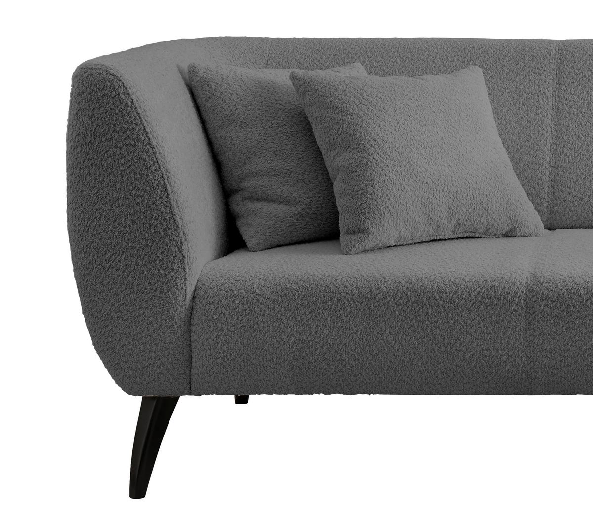 Wohnlandschaft Colori Anthrazit Bouclé - Anthrazit/Schwarz, MODERN, Holz/Textil (264/160cm) - MID.YOU
