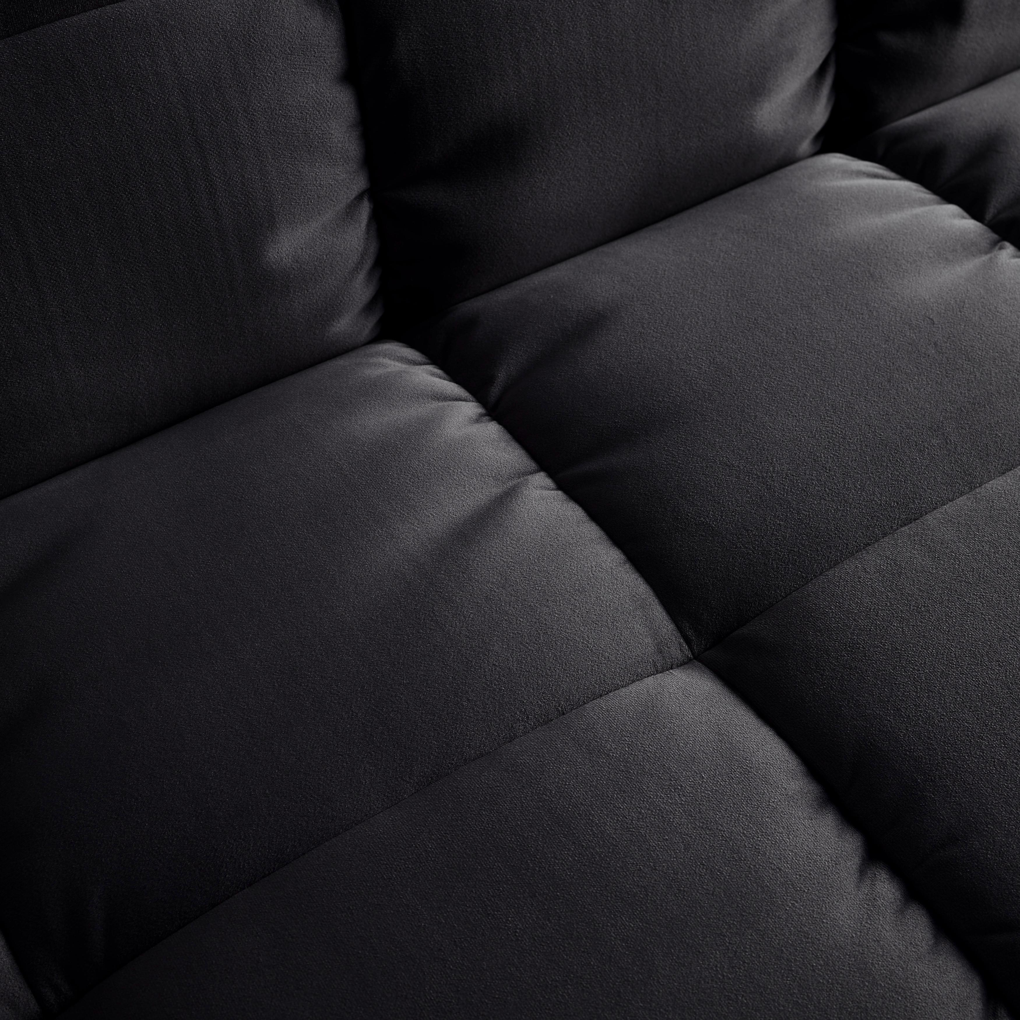 BÄDDSOFFA ALVA - svart/naturfärgad, Modern, trä/textil (185/80/88cm) - Bessagi Home