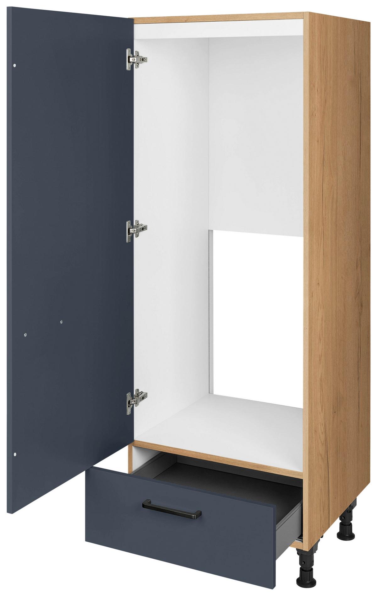 Geräteumbauschrank Easytouch Blau - Blau/Eichefarben, MODERN, Holzwerkstoff/Metall (60/168/58cm) - Nobilia