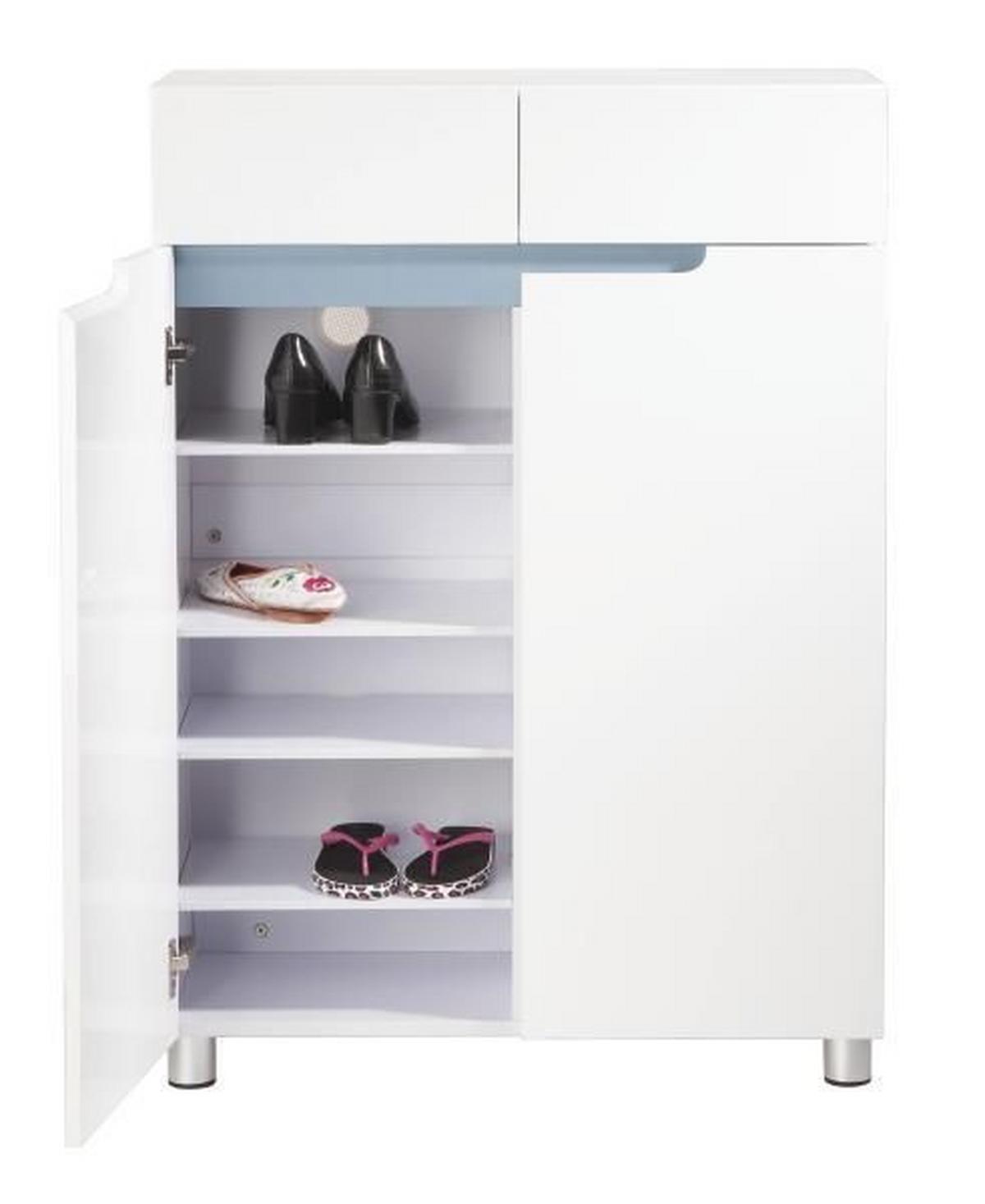 SZAFKA NA BUTY CORNER - biały/szary, Design, materiał drewnopochodny (76/105/31cm) - Xora