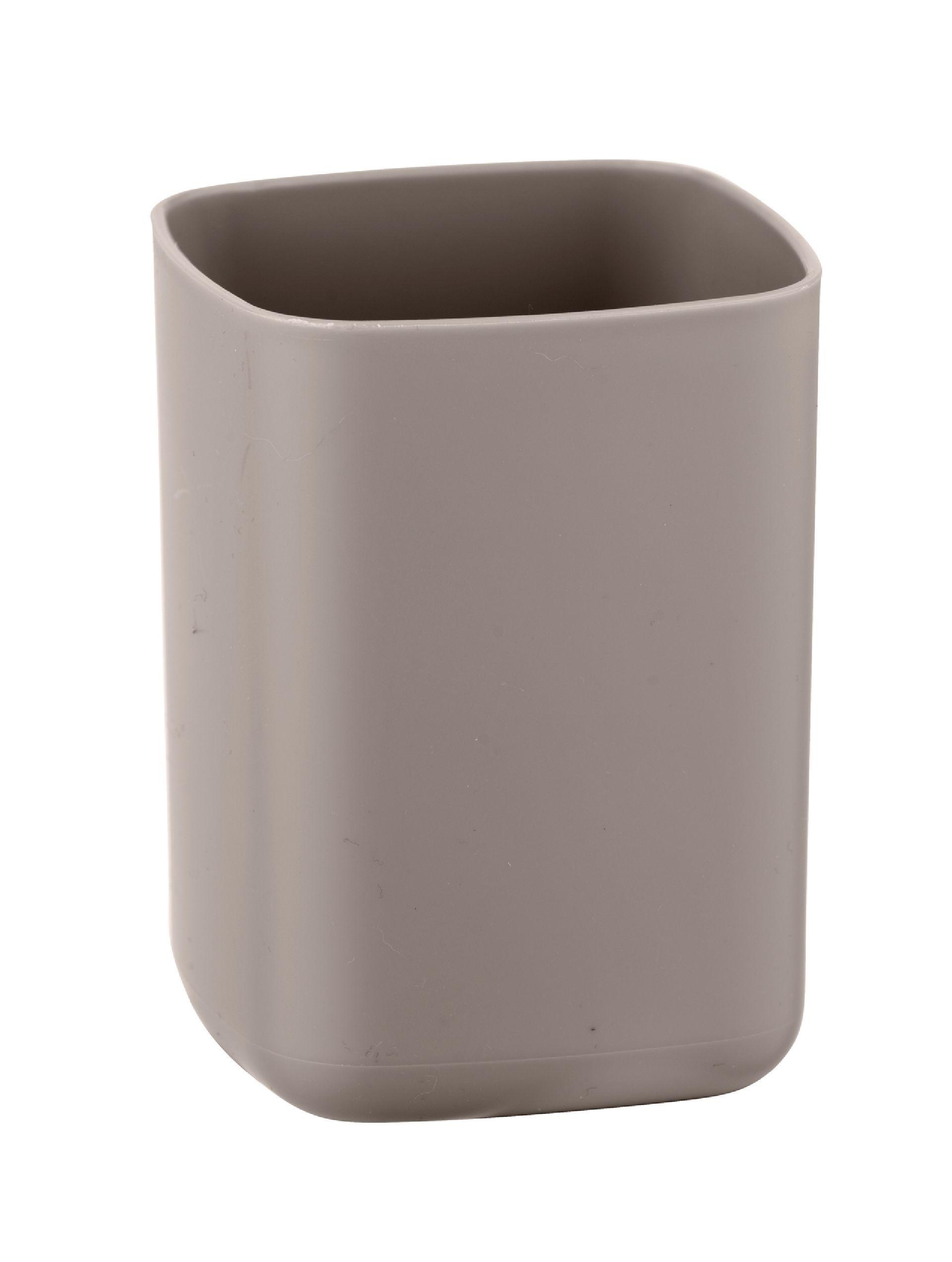 Pahar pentru periuțe de dinți Barcelona - taupe, Modern, plastic (7/10/7cm) - Wenko