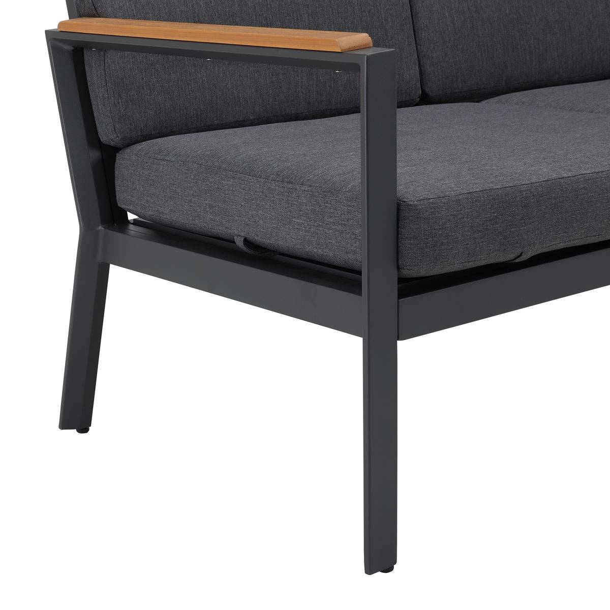 Vrtna Garnitura Eleonora - tamno siva/prirodne boje, Moderno, metal/tekstil (263/84/77cm) - Bessagi Garden