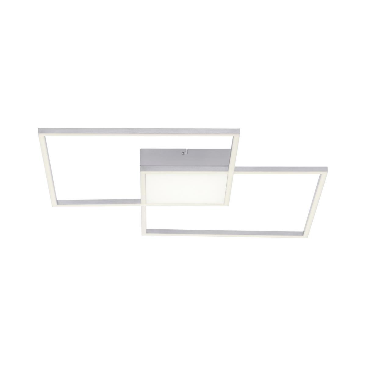 Stropna Led-svetilka Asmin, Srebrna, 2 X 16,5 W - srebrne barve, kovina/umetna masa (60/60/5,3cm)