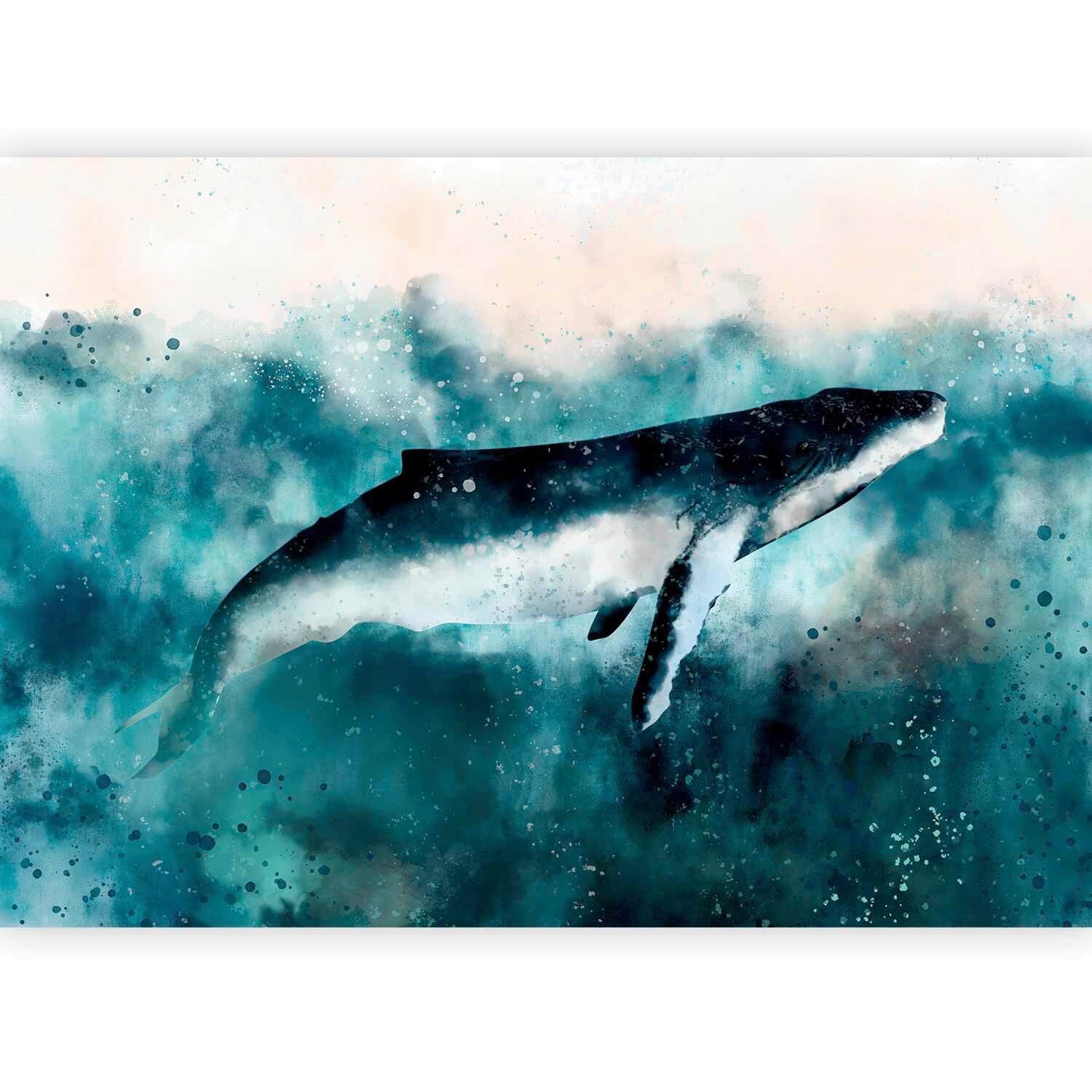 Fototapeta Underwater Life, 150x105cm - turkizna/črna, Trendi, tekstil (150/105cm) - artgeist