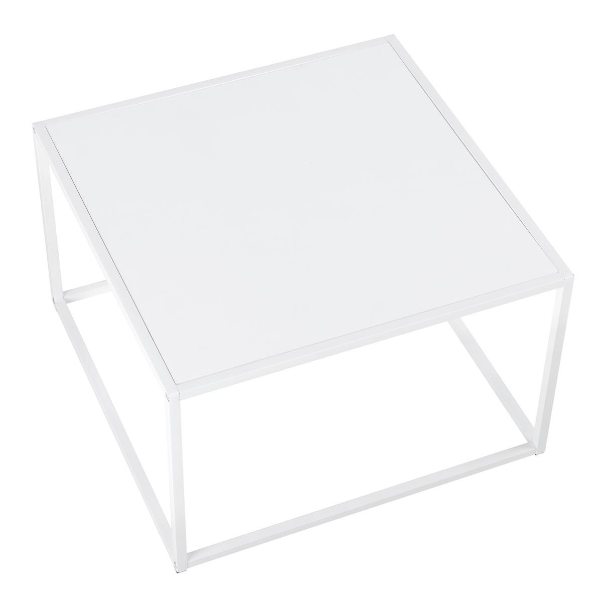 dohányzóasztal fehér KUBO - fehér, Modern, faalapú anyag/fém (60/60/38cm) - Mömax