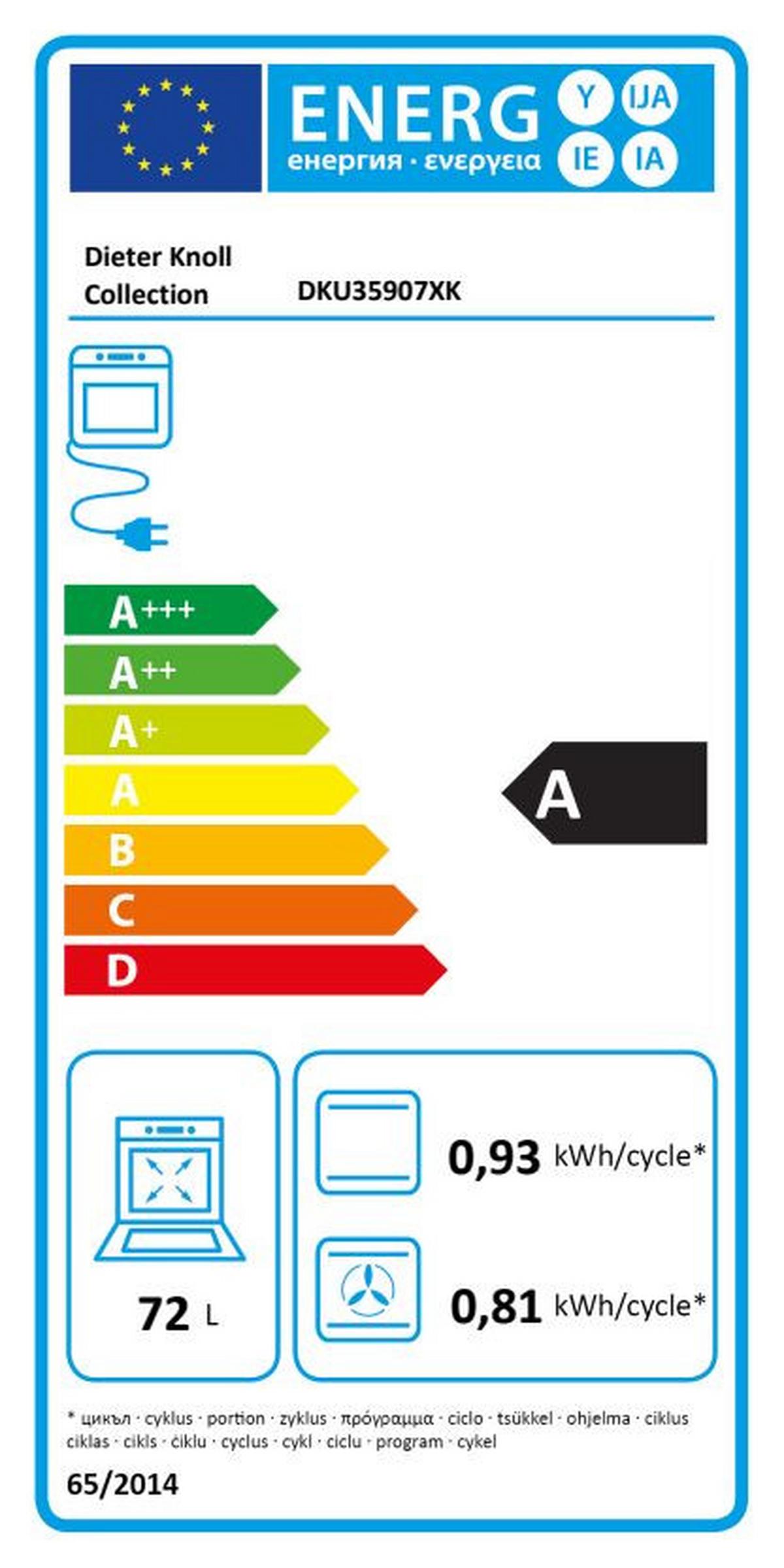 Einbauherd DKU35907BK - Schwarz, Basics, Glas/Metall (59,4/59,4/56,8cm) - Dieter Knoll