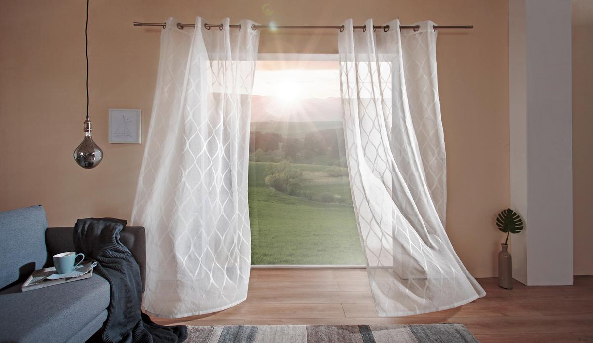 ZASŁONA NA PRZELOTKACH GAMMA - biały, Design, tkanina (140/245cm) - Esposa