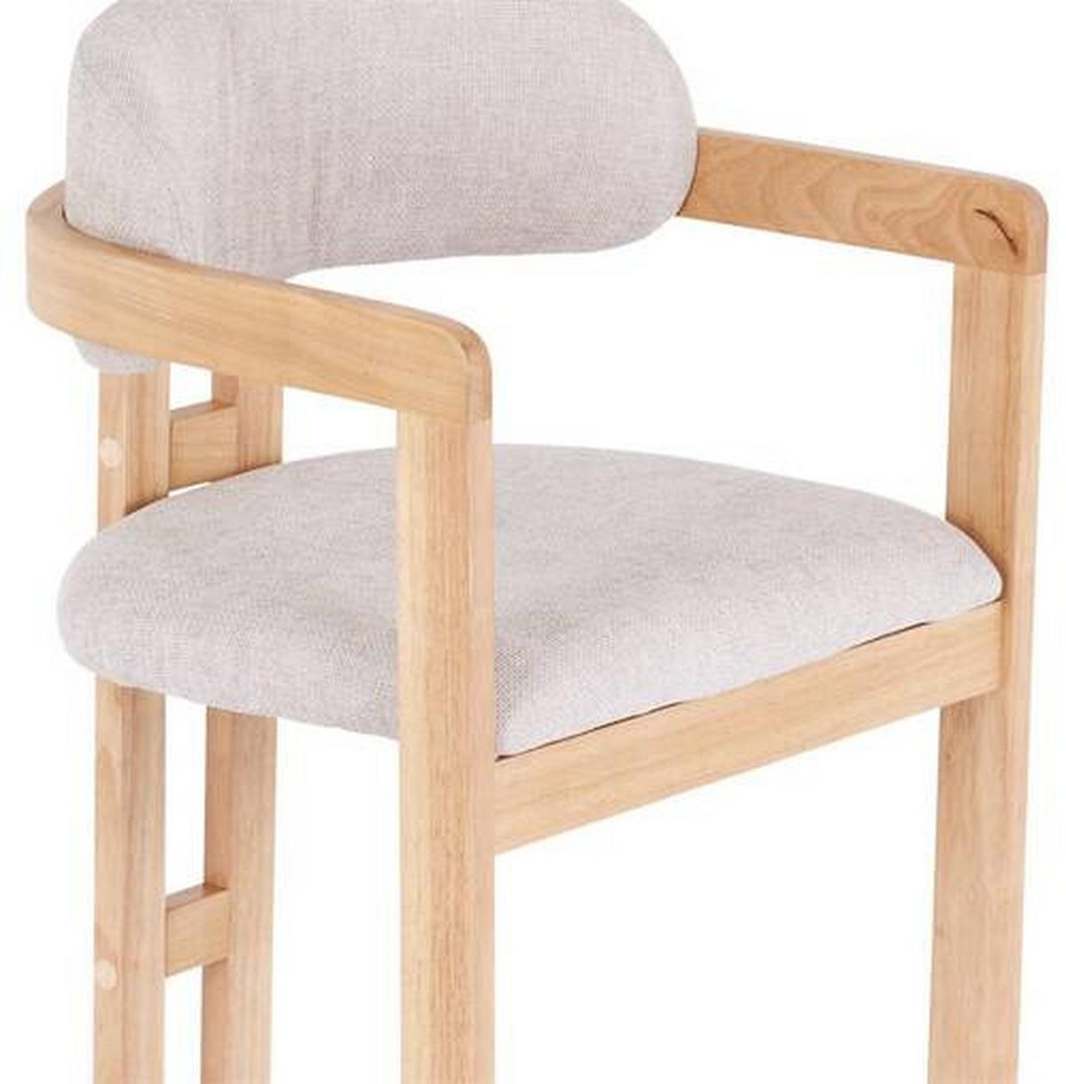 KRZESŁO Z PODŁOKIETNIKAMI SALLY - kolor dębowy/jasnobrązowy, Modern, drewno/tkanina (60/80/52cm) - MID.YOU