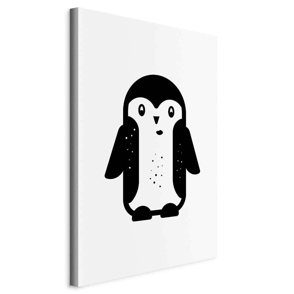 Slika Na Platnu Funny Penguin - črna/bela, Basics, tekstil/les (60/90/1,2cm) - artgeist