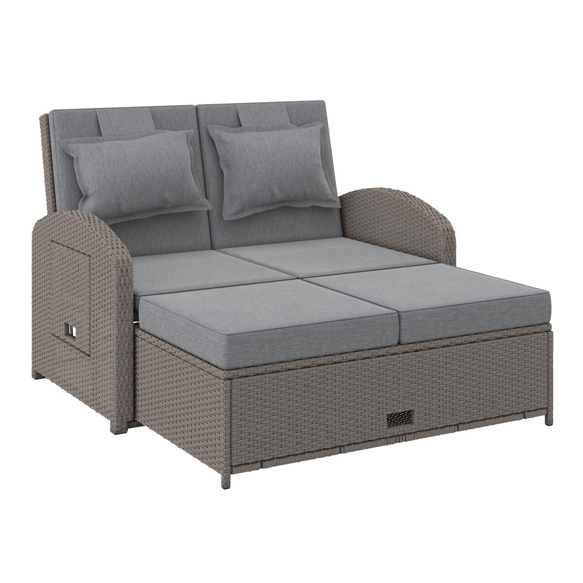 SOFA TARASOWA HAVANNA - szary, Modern, tworzywo sztuczne/metal (126/110/95/30,5/82/64cm) - Ambia Garden