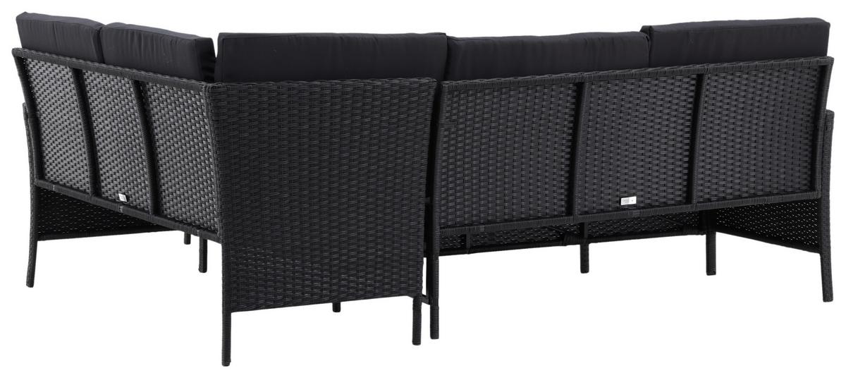 Dining-Loungeset Knock Schwarz - Schwarz, KONVENTIONELL, Kunststoff - Gardenson