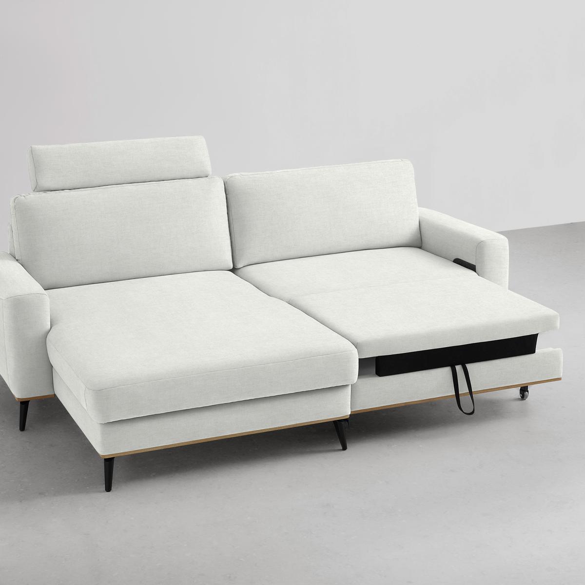 Wohnlandschaft Romeo Creme - Creme/Schwarz, KONVENTIONELL, Textil/Metall (167/87/234cm) - Zandiara